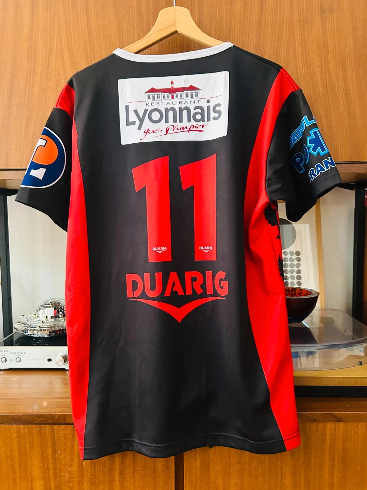 T-shirt maillot Capital Rugby Duarig vintage rouge noir L 11 RCLL Lens Liévin RC aigle – photo 2